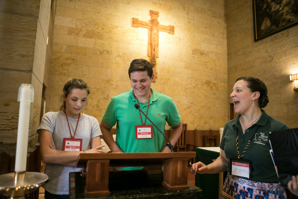 Youth and adult participants enjoy this Liturgical Formation Session.
Photo courtesy of St. Meinrad Archabbey