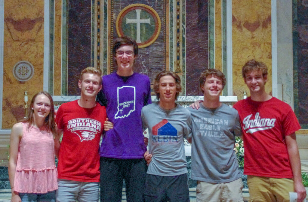 The group attended Mass in the Cathedral of St. Matthew the Apostle. Shown are Savannah Cook, left, Noah Donovan, Grant Freeman, James Hancock, Cedric Schleiss and Jack Whitsett.
Submitted photo