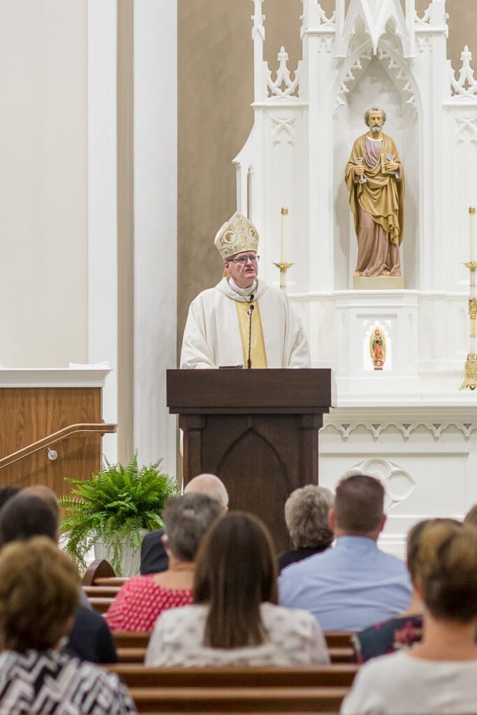 Bishop Siegel commended everyone involved in the project, which spanned 50 years from the parish’s earliest discussions and planning. Photo by Brescher Photography