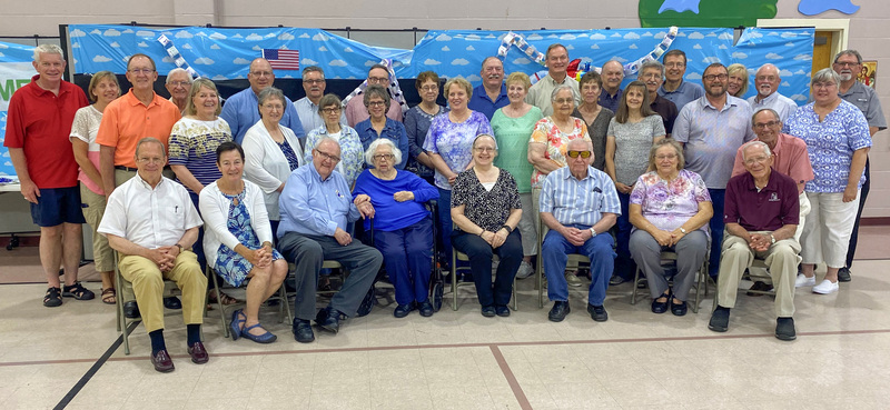 Diocese of Evansville permanent deacons and their wives gathered for a group photo June 12
during a dinner sponsored by the Deacons Council. St. John the Evangelist Parish in Daylight
hosted the dinner. Submitted photo